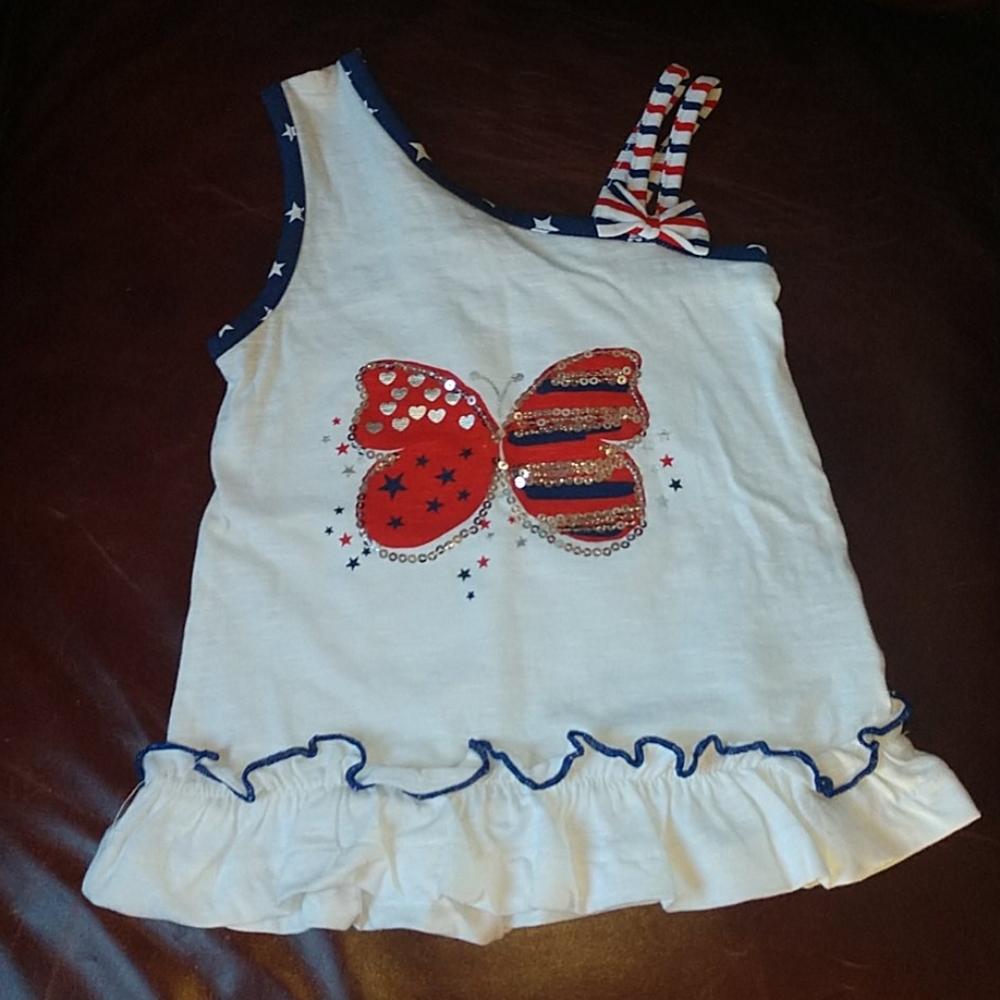 Free Style ๐บ๐ธ American flag butterfly tank top๐ - Picture 2 of 6